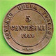 GOVERNO DELLA TOSCANA / VITTORE EMANUELE RE ELETTO / 5 CENTESIMI 1859 - Toskana