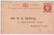 GB - 1878/82 - CARTE ENTIER REPIQUAGE "BERTIE" De LONDON - Postwaardestukken