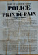 44  NANTES  AFFICHE  DU  PRIX  DU  PAIN  AVRIL  1848  TRES  RARE   THEME  DU  PAIN - Afiches