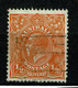 Ref 1491 - Australia 1927  1/2d  Orange  KGV Head SG 85 - Fine Used Stamp - Oblitérés