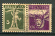 21935 SUISSE N°242b° 5c.vert S. Chamois Et 10c. Violet Foncé S. Chamois Tête-bêche    1930  B/TB - Tete Beche