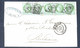 Enveloppe Avec 5 Timbres Cérès N° 53 , Bande De Timbres Oblitérés Le Havre 30/08/1873. B TB - 1871-1875 Cérès