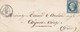 Yvert 14 - 4 Marges LSC YSSINGEAUX Haute Loire 29/11/1861 PC 3701 Pour Aigues Vives Gard Passe Vergèze - 1849-1876: Klassieke Periode