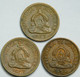 3x One Centavo Honduras  2x 1957 , 1x 1954  Small Coins  56-539 - Honduras