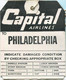 Baggage Strap Tag - Gepäckanhänger - Capital Airlines - Philadelphia - Baggage Etiketten