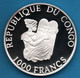 REPUBLIQUE DU CONGO 1000 Francs 1997 CORBITA CARGO ROMANI  KM# 29 	Argent 999‰ SILVER PROOF - Congo (République Démocratique 1998)