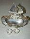 ENCRIER De BUREAU ART DECO BATEAU VOILIER REGULE Chromé 1940 Made In France Collection Déco Bureau Vitrine - Inkwells