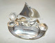 Delcampe - ENCRIER De BUREAU ART DECO BATEAU VOILIER REGULE Chromé 1940 Made In France Collection Déco Bureau Vitrine - Inkwells