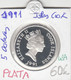 CR0459 MONEDA ISLAS COOK 5 DOLARES 1991 PLATA 60 - Cook Islands