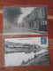 Decize. Lot De 2 Cartes  , Cachet Militaire. Timbre Semeuse Bleu Surcharge Rare Sur Cpa - Lere