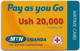 Uganda - MTN - Pay As You Go, Hard Plastic Card, GSM Refill 20.000USHS, Used - Ouganda