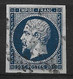 France N°14 Bleu Noir, Oblitéré Grandes Marges Et Superbe Nuance Cote 40€ - 1853-1860 Napoleon III