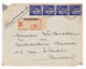 Lettre 1941 Recommandé Bordeaux Gironde Bande De 4 Paix 90c - 1932-39 Vrede