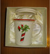 Delcampe - CANDY CANE CHRISTMAS XMAS MUG TANKARD CUP WITH CAP ROYAL FINE PORCELAIN LIMOGES - Tazze