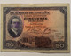 1927 ESPAÑA 50 Pesetas Con Resello Republica En Tinta - 50 Pesetas