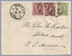 LUXEMBOURG - ROODT T-32 Dbl Circle - Adolphe 10c (2) & 5c To Helena, Montana USA In 1904 - 1895 Adolphe Right-hand Side