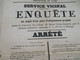 Affiche Gard 1878 Enquête Plan Pour La Traverse De St Victor De Lacoste Par Le Chemin Local N°1 D'Uzès à Orange état - Afiches
