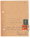 Carte Lettre Entier Postal Tarare Rhône 1926 Semeuse 25 Centimes + 5 Centimes - Cartoline-lettere