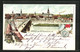 Lithographie Kitzingen A.M., Flusspartie Mit Kirchen Und Brücke - Kitzingen