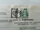 Portugal Declaration Douane Pré-timbré Temple De Diana 1935 Coutumes Nazaré 1941 Export Customs Declaration Pre-stamped - Lettres & Documents