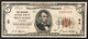 Usa U.s.a. 5 Dollars 1929 FIRST WISCONSIN NATIONAL BANKNOTE MILWAUKEE Strappetto Lotto 1541 - Billetes De Estados Unidos (1928-1953)