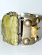 SUPERBE ANCIEN BRACELET MANCHETTE ARGENT 925e SILVER MEXICO Et PIERRE ONYX XXe COLLECTION VITRINE - Armbanden