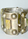 Delcampe - SUPERBE ANCIEN BRACELET MANCHETTE ARGENT 925e SILVER MEXICO Et PIERRE ONYX XXe COLLECTION VITRINE - Bracelets