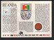 BUZIN / FDC AVEC PIECE COMMEMORATIVE / O.N.U. / RWANDA 1990 / COB 1325 / COLOBE NOIR ET BLANC - 1985-.. Vogels (Buzin)