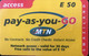 SWAZILAND  -  MTN - Access -  Pay-as-you-go -  E 50 - Swasiland