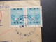 Jugoslawien 1950 Freimarken Mit Aufdruck FNR Nr. 604 (3) MeF Eilbote Express Rijeka - Stuttgart Schmiden Amerik Zone - Cartas & Documentos