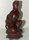 STATUETTE BOIS Gwanyin ASIE CHINE Yeux SULFURE Bois De Couleur Rouge COLLECTION - Wood