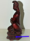 Delcampe - STATUETTE BOIS Gwanyin ASIE CHINE Yeux SULFURE Bois De Couleur Rouge COLLECTION - Madera