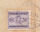1104 - RSI - Busta Senza Testo Del 1944 Da Vercelli A Lomello Con Segnatasse Da Cent 50 "Zona Sprovvista Di Francobolli" - Strafport