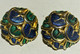 Delcampe - PAIRE DE BOUCLES D'OREILLES CLIPS Dorés Et émaillés Bleu/vert BOUGKEZ N° 9127E  BIJOU FANTAISIE BIJOU ANCIEN - Ohrringe