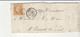 Lettre Avec Classiques De France:Napoléon N°13A, P.C. 1081 Dax, 1856, Cote Seul Sur Lettre 25e - 1853-1860 Napoleon III