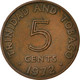Monnaie, TRINIDAD & TOBAGO, 5 Cents, 1972, Franklin Mint, TTB, Bronze, KM:2 - Trinité & Tobago