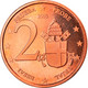 Vatican, 2 Euro Cent, Type 2, 2005, Unofficial Private Coin, FDC, Copper Plated - Essais Privés / Non-officiels