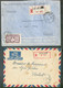 Ensemble De 2 Lettres Recommandées Et Par Avion Rvers Dalat Espectivement De DALAT 25-11-1950 Et De  TOURANNE 13-10-1950 - Aéreo