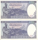 PAREJA CORRELATIVA DE RWANDA DE 100 FRANCS DEL AÑO 1982 CALIDAD EBC (XF) (BANKNOTE) CEBRA-ZEBRA - Rwanda