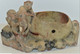 ANCIEN ENCRIER CHINE PIERRE DE LARD XIXe 1 SINGE 2 OISEAUX COLLECTION VITRINE DECO BUREAU - Inkwells