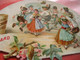 3 Cards FAN Shaped  C1884 Chocolate SUCHARD  V42 - Groups Of Dancers, Litho VG  11,7 Cm X 7,6 Cm, Tirol Schweiz Suisse - Suchard