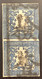 CERT SCHELLER: Japan 1871 100 Mon Blue Plate I Position 23-31 RARE Used Pair With Kensazumi Cancel Mi 2 Iy(Japon Dragon - Oblitérés