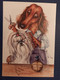 Illustrator Izmailova - Modern Postcard - Dachshund - Dachshound - Teckel - Dackel - Bassotto - Hairdresser - Kunsthandwerk