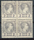 MONACO N°2 COTE 400 € BLOC DE QUATRE Du 2 Ct Violet Gris CHARLES III Neufs (2 Timbres ** MNH Et 2 Timbres * MH). TB - Neufs