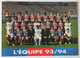 Carte Postale équipe Du PSG Saison 1993 1994 Football Paris Saint Germain Ginola Valdo Rai Ricardo George Weah - Soccer