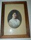 JOLIE PETITE PEINTURE PORTRAIT FEMME 1900 Cadre Bois Sous Verre Collection - Tempere