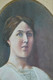 JOLIE PETITE PEINTURE PORTRAIT FEMME 1900 Cadre Bois Sous Verre Collection - Estampas