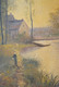 PEINTURE SUR BOIS XIXe Signé Georges BARAT-LEVRAUX (1878-1964) BARBIZON TABLEAU COLLECTION DECO VITRINE - Olii