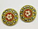 Delcampe - JOLIE PAIRE De BOUCLES D'OREILLES MICRO MOSAÏQUE BIJOU ANCIEN COLLECTION VITRINE Bijoux Anciens Bijou - Boucles D'oreilles