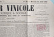 Timbre Journal De France Avec Annulation Typographique (1869) Thème Alcoolisme, Vin, Académie De Médecine - Vins & Alcools